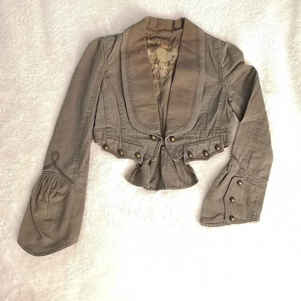 military-inspired cropped jacket XS